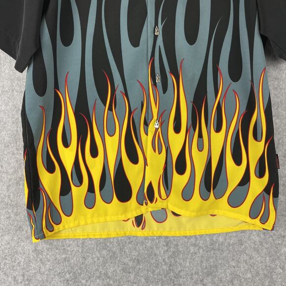 Vintage EasyRiders Shirt Mens Large Flame Button Motorcycle Biker Grunge Y2K - Picture 3 of 14